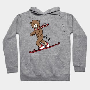 Skiing Bear -  A happy chap by Cecca Designs Hoodie